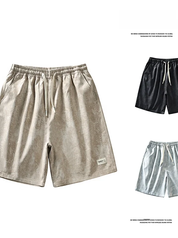 

Мужские летние повседневные брюки из ледяного шелка: быстросохнущие, свободные, дышащие, легкие, длиной до колена, для пляжа и спорта