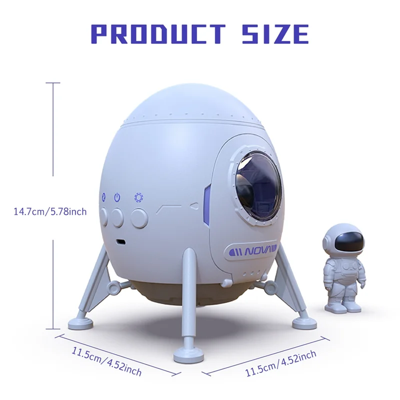 A07F-Astronaut Galaxy Light Projector Space Lander Spacecraft Ceiling Projector With Remote Control Projection Night Light