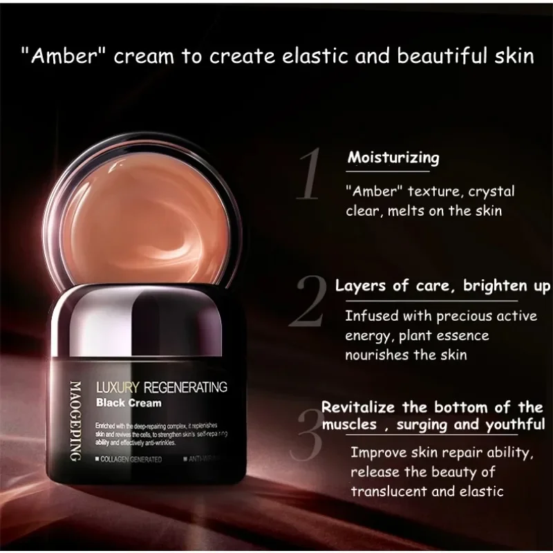 MAOGEPING LUXURY REGENERATING Black Cream Luxurious Skin Care  Moisturizing Hydration Nourishing Firming Repairing Night Cream