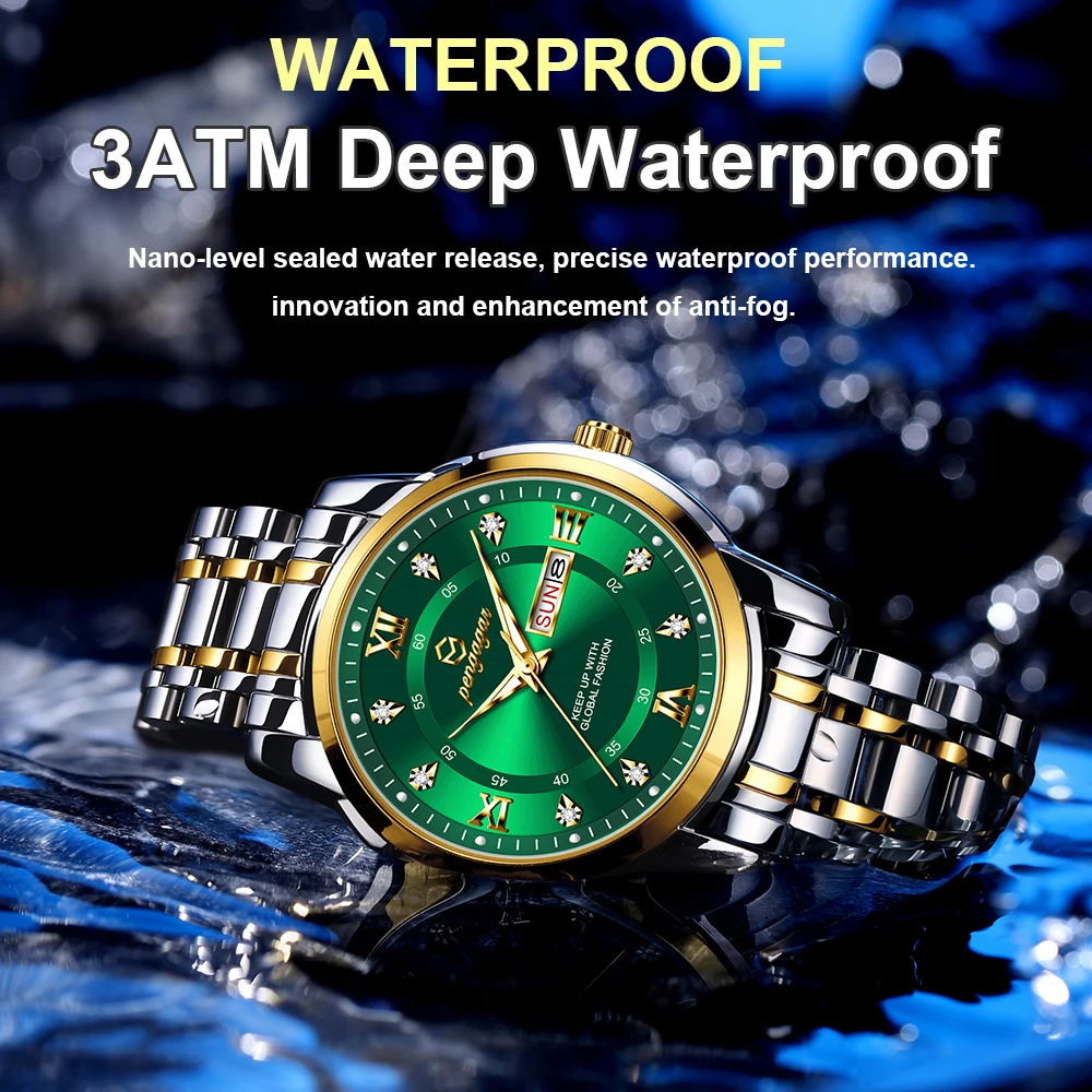 2024 New Fashion Man Wristwatch Waterproof Luminous Chronograph Watch for Men Stainless Steel Men\'s Quartz Watches reloj hombre