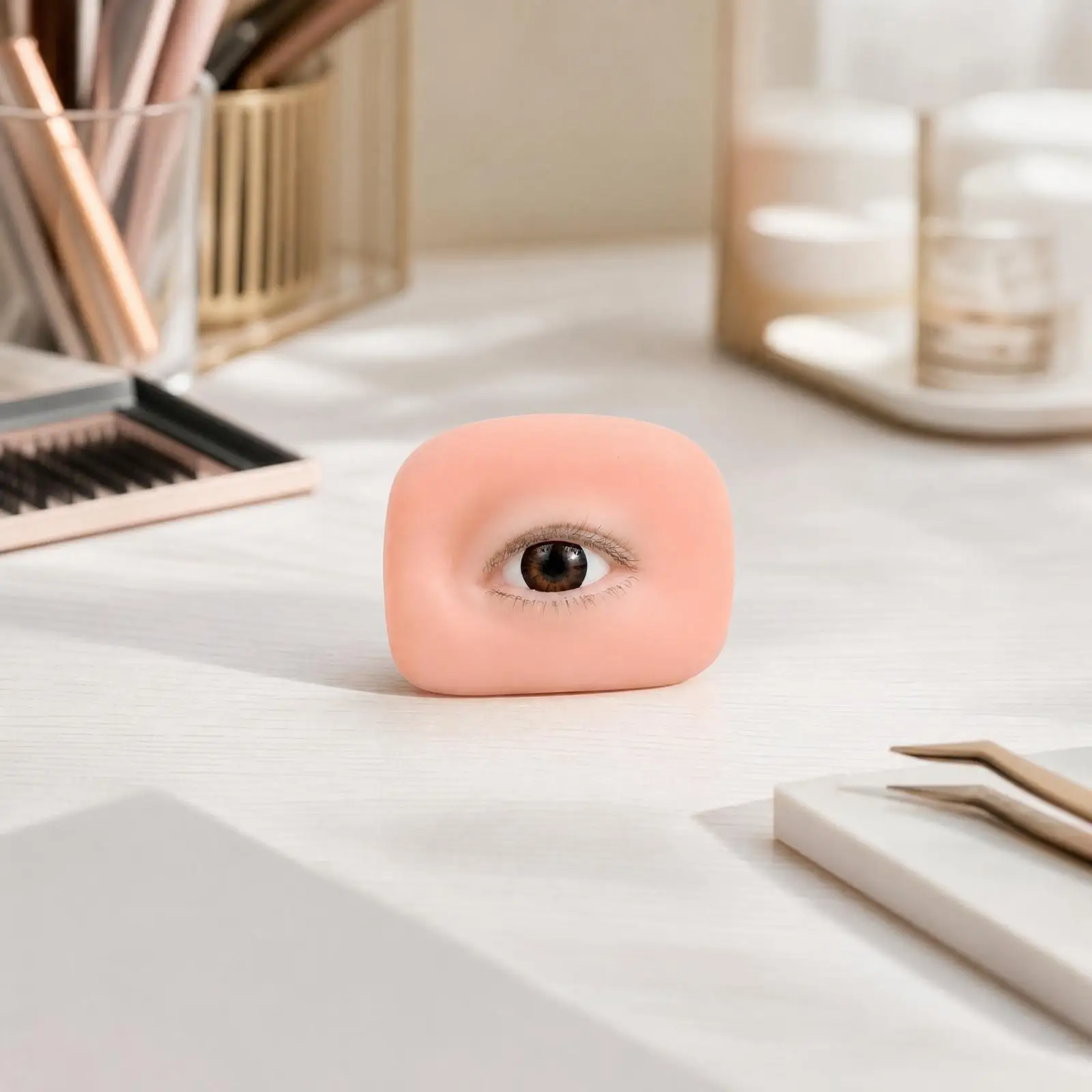 Artificial Eyelash Practice Eye Module Compact False Eyelash Module Lightweight for Beginners, Beauty Students, Salon Classroom