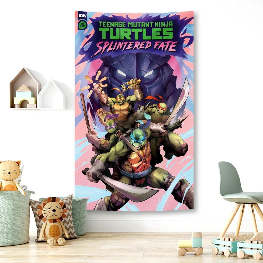 Teenage Mutant Ninja Turtles Wall Hanging Art Posters Tapastryanimated Movies Indoor Sofa Headboard Home Decoration Background