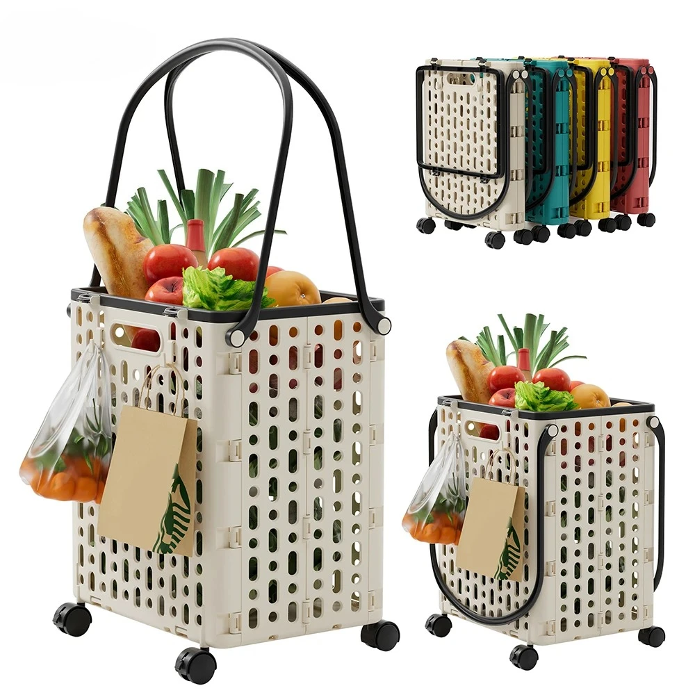 

Многофункциональная складная тележка для хозяйственных нужд, продуктов и белья со съемной сумкой — для квартиры, покупок, пляжа, пикника