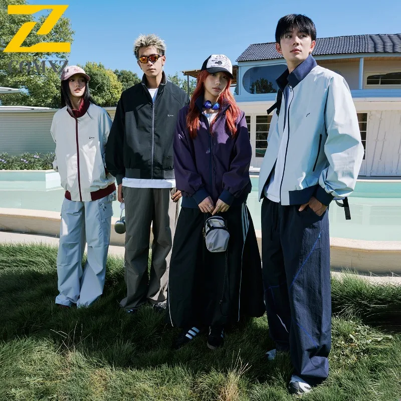 COMXZ Men Biker Jacket 2025 Plain Color Travel Classic Loose Fishing Outing Coat Street Leisure High Quality Windbreaker Jackets