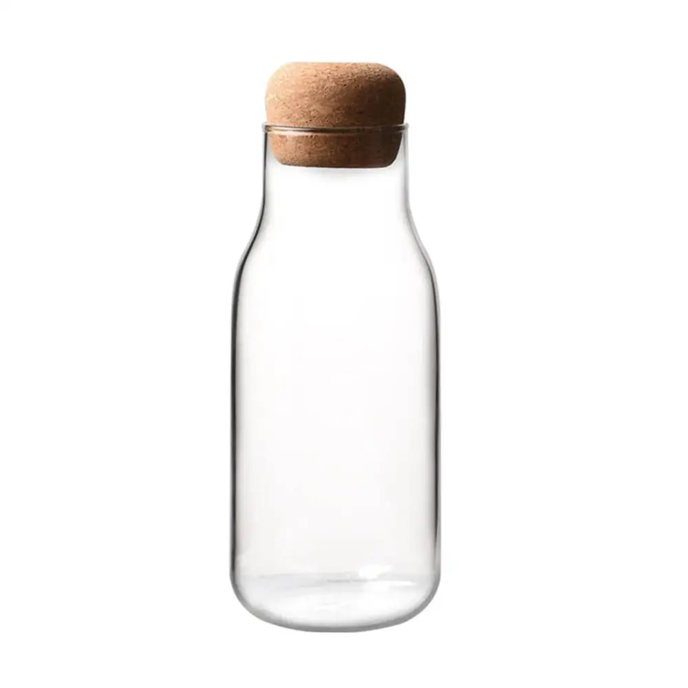 Glass Jar 150/300/700ml Storage Bottle Spices Sugar Tea Coffee Cork Stopper Can