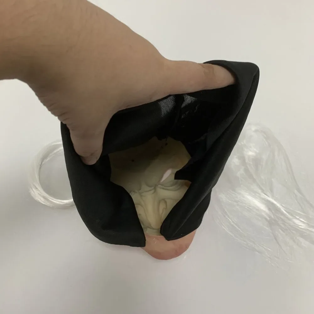 Maschera da strega di Halloween Cosplay Spaventoso Fantasma Faccia Strega Vecchia Nana Nonna Casco in lattice Vestire Puntelli per costumi da festa