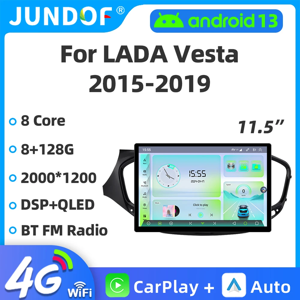 

2 Din 11.5"inch 2K Android 13 Carplay Auto Car Radio For LADA Vesta Cross Sport 2015-2019 GPS Navigation Multimedia Video Player