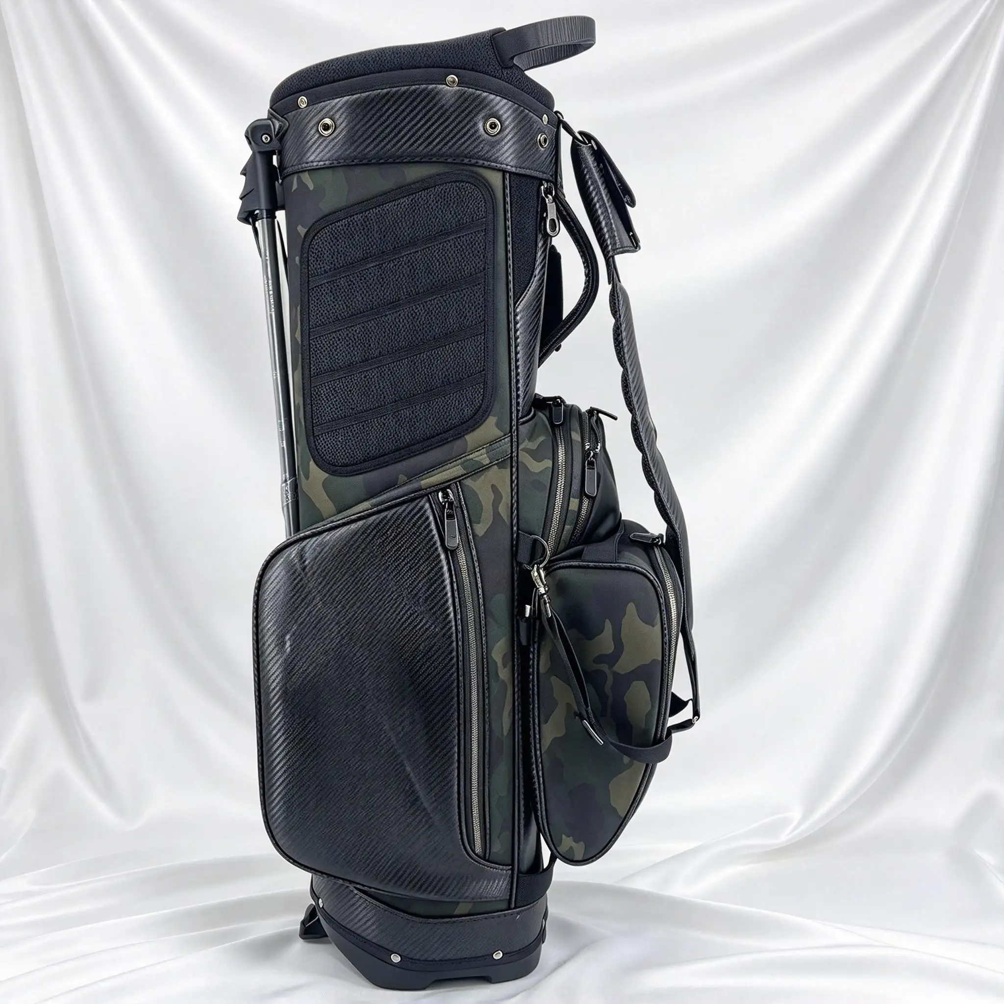 Camo Golf Stand Bag, Multi-Functional Golf Club Bag with Independent Shoe Compartment, High Quality Golf Ball Bag
