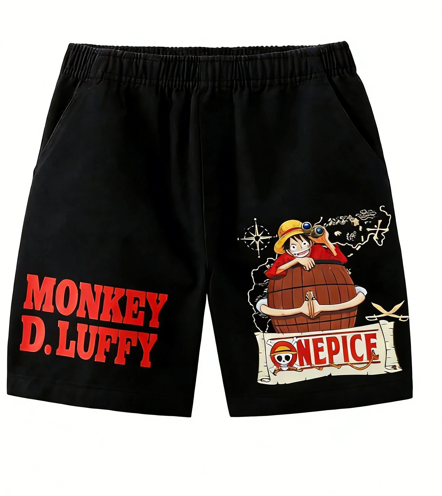 

Горячая новинка 2026: Модная футболка с 3D-принтом «Аниме One Piece: Отпуск Луффи» и шорты в спортивном стиле для активного отдыха, большие размеры