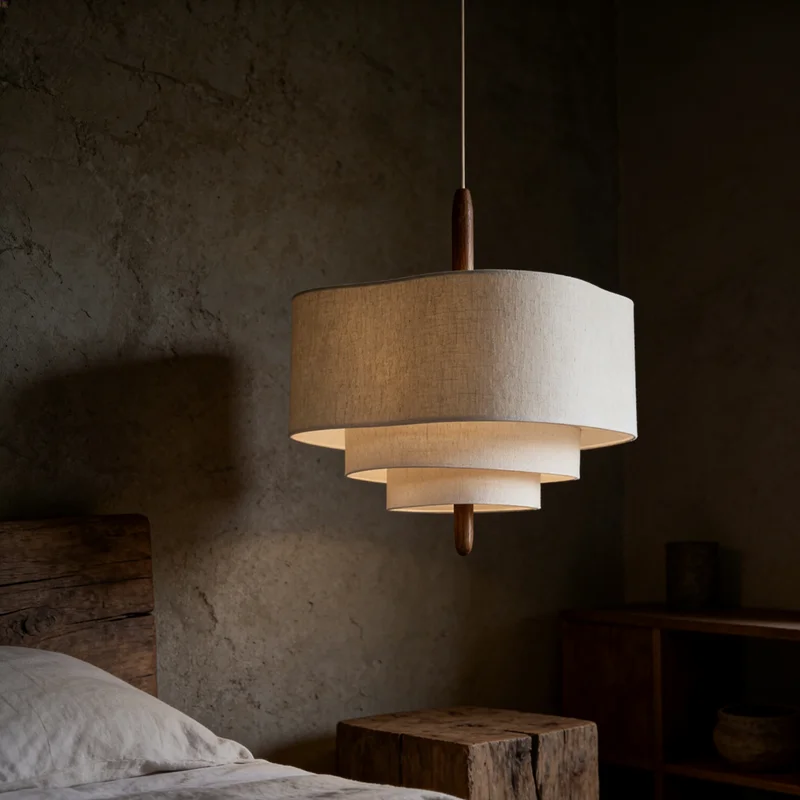 Wabi Sabi Japan Cloth Pendant Lights Living Room Restaurant Kitchen Dining Chandelier Led E27 Light Home Decorations view 2