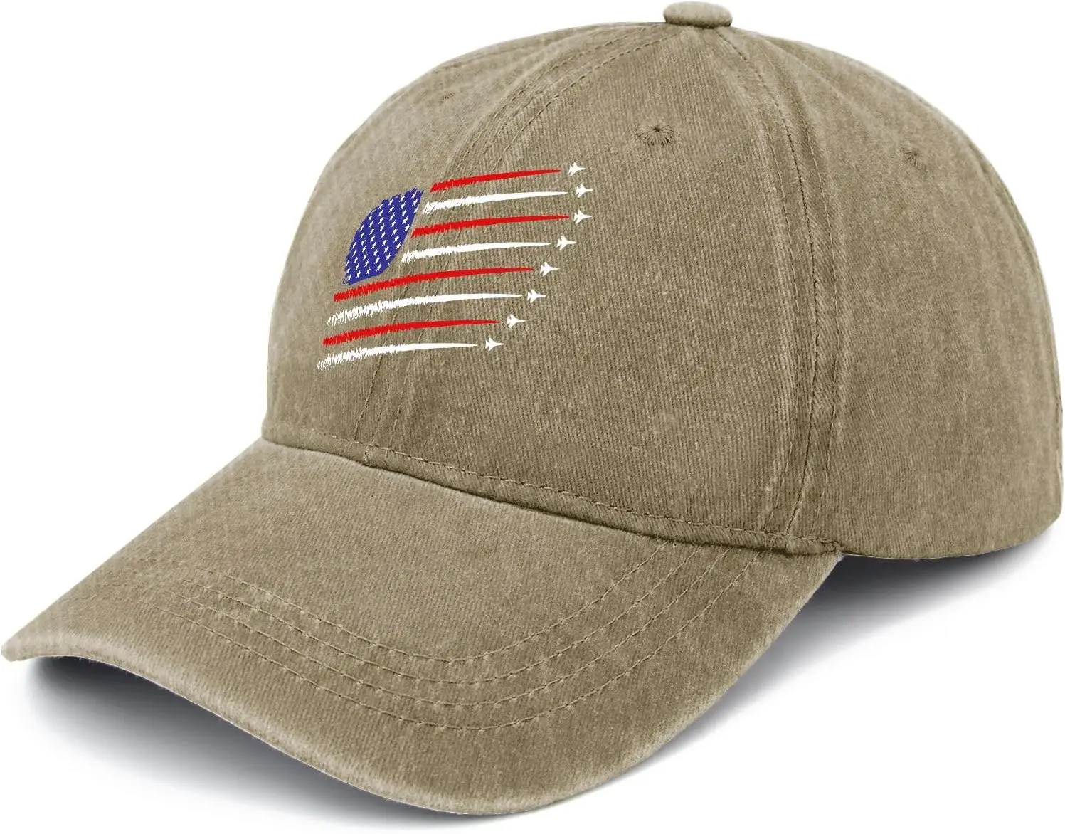 Сделано в США Американский флаг Fighter Jets 4 июля 1776 Шляпы Хлопковые мытые 3 бейсболки Регулируемые