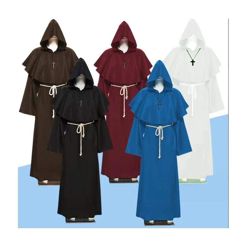 Halloween costume medieval monk robe monk costume wizard priest cosplay dance costume