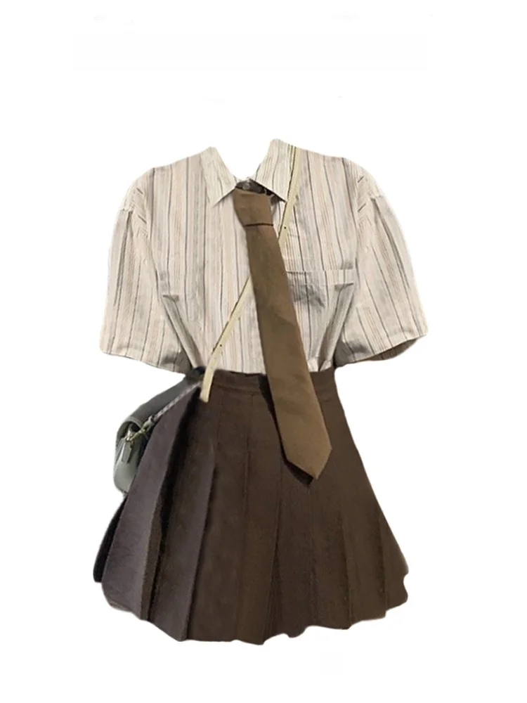 

Юбка плиссе большого размера цвета хаки, женская, в корейском стиле, с высокой талией, А-силуэт, укороченная, стройнящая, однотонная, для повседневной носки