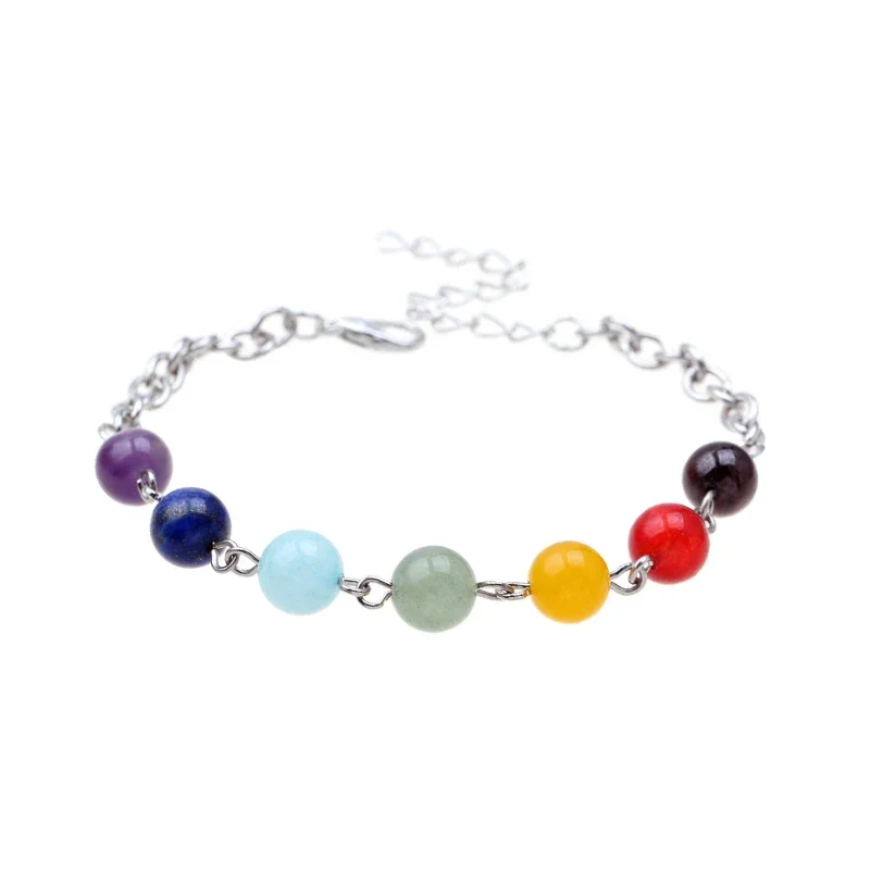 Natural Stone Beads Crystal 7 Chakra Bracelet For Women Men Braided Chain Bead Bracelets Reiki Spiritual Yoga Fashion Jewelry