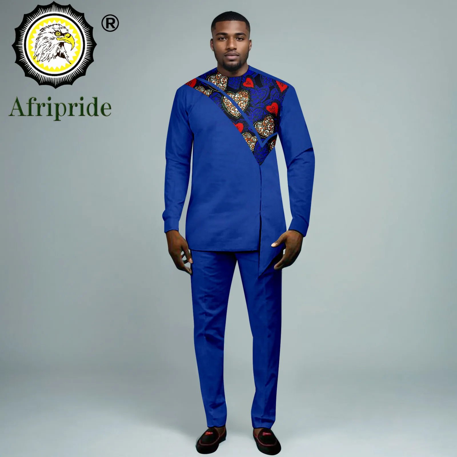 Men Tracksuit African Clothes Print Embroidery Long Sleeve Shirts and Pant 2 Piece Set Dashiki Outfits Ankara Attire 2416055