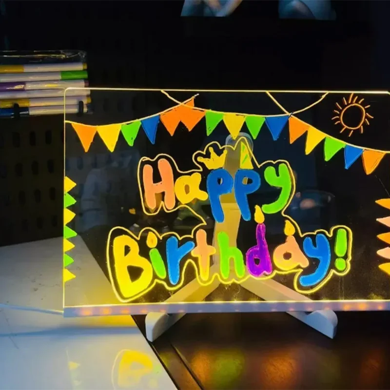 لوح رسم للأطفال من Magic Glow، لوح رسم قابل لإعادة الاستخدام، لوح LCD قابل للمسح، لوحة خربش مضيئة، لوحة قائمة لعبة تعليمية ممتعة #5