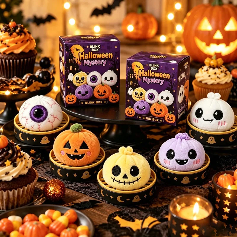 New Halloween Ghost DumplingsToy Soft Slow Resilience Squishy Toy Fidget Steamed Stuffed Bun Squishy Pinch Le Christmas gift