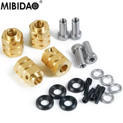 MIBIDAO 4Pcs 15mm/20mm Brass Counterweight 12mm Wheel Hex Hub Extended Adapter For 1/10 TRX4 TRX6 RC Crawler Car