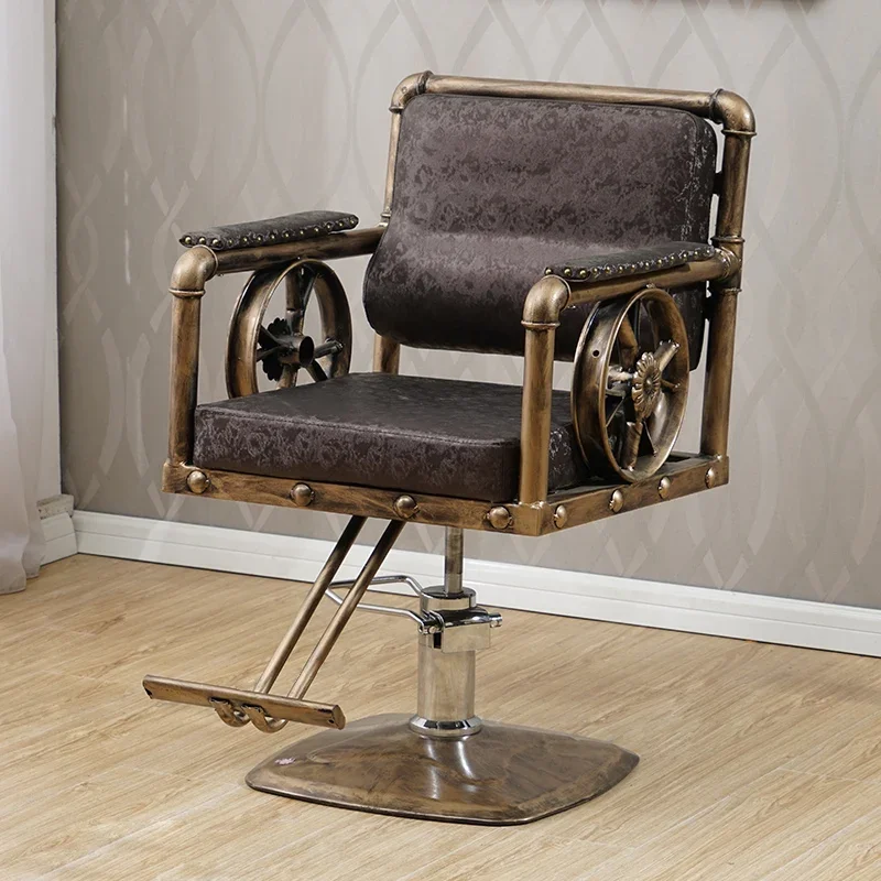 Cheap Vintage Barber Chair Luxury Leg Rest Lifter Personalized Chair Professional Armrest Cushion Cadeira Salon Furniture