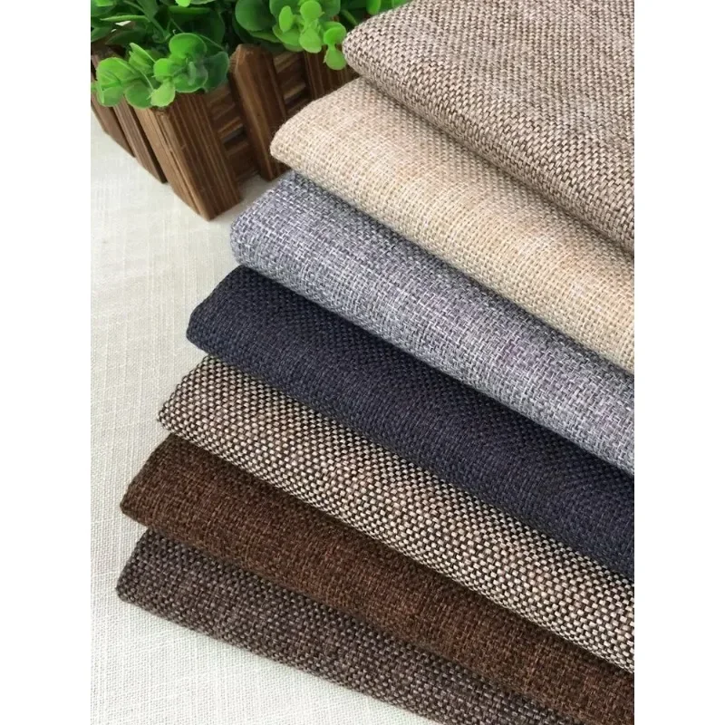 Plain Solid Color Retro Thick Linen Cotton Linen Sofa Fabric DIY Fabric Dust-proof Old Coarse Linen Tablecloth Cover Towel