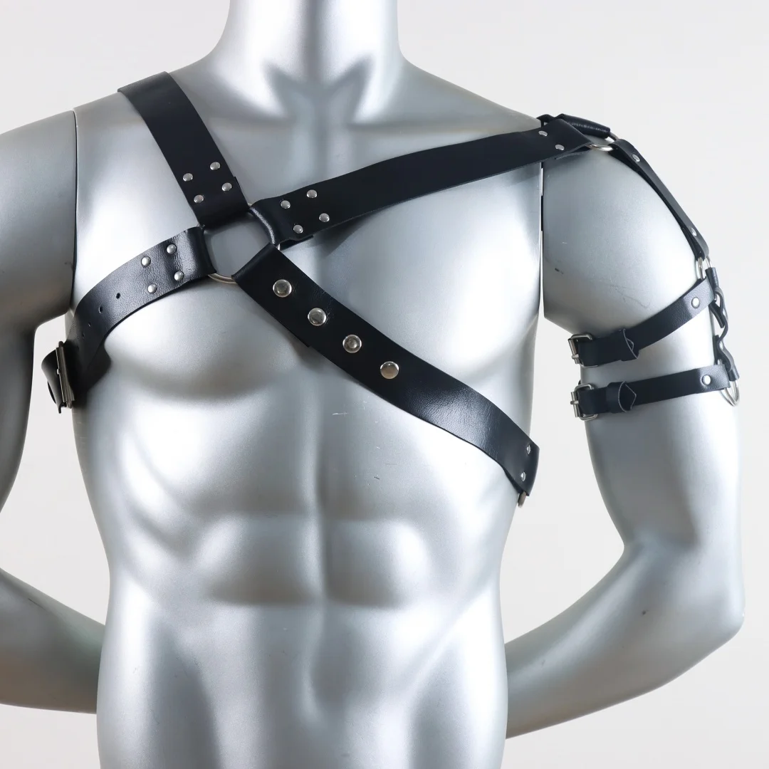 Männer Sexy Punk Gürtel Harness Verstellbarer Gürtel Körper Goth Harness Strap Cosplay Kleidung für Erwachsene Party Clubwear Gürtel – Detail 5