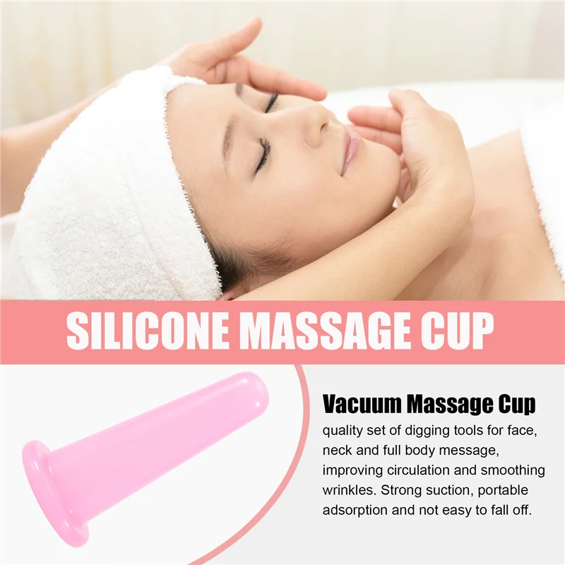 A94E-Natural Silicone Facial Cupping Vácuo Rosto Empurrar Óleo Shujing Sucção Artefato Facial