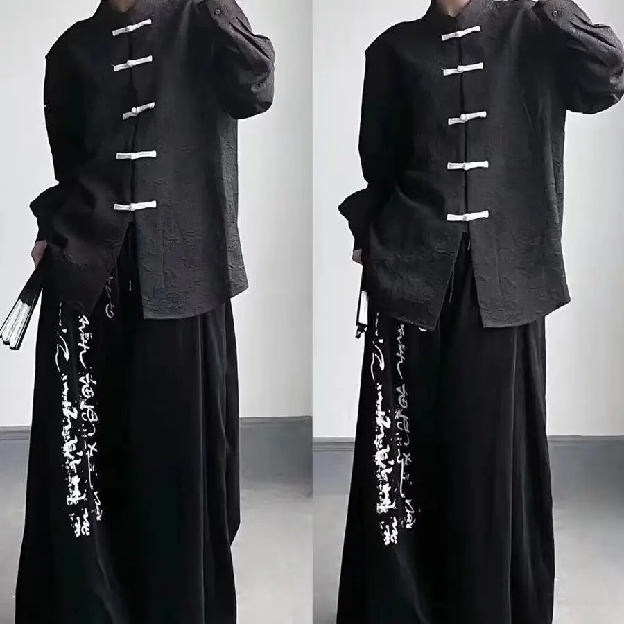 اليابانية YY مصمم بنطال ذو قصة أرجل واسعة للجنسين الرجال النساء Harajuku أنيق الخط الشارع الشهير الهيب هوب اليومية حفلة بناطيل كاجوال