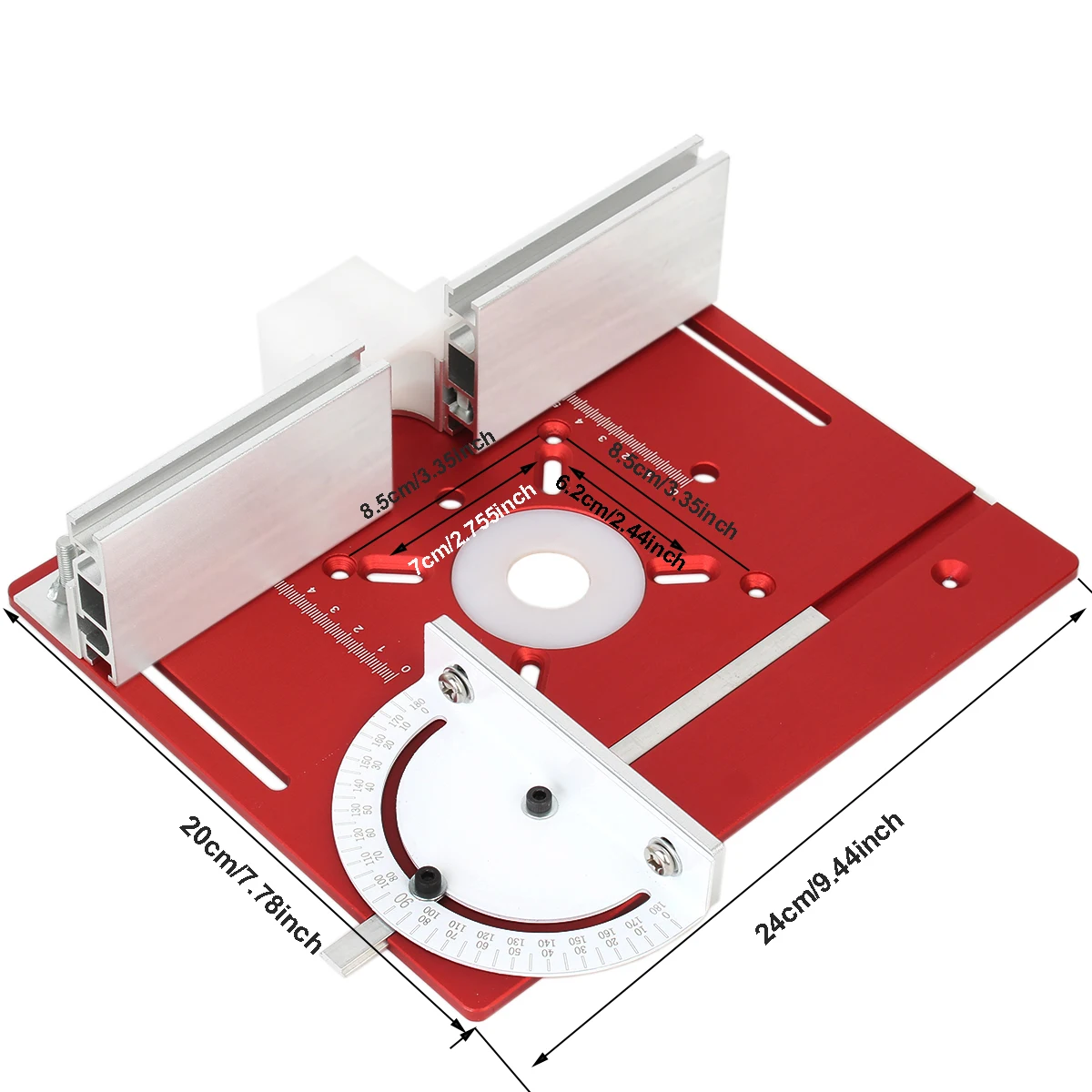 Placa de inserción de mesa de enrutador de aluminio, bancos de carpintería, sierra de mesa, fresadora, placa abatible, recortadora multifuncional,