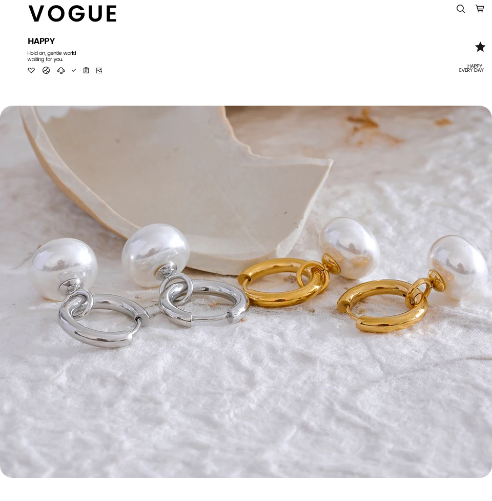 Yhpup Hohe Qualität Imitation Perlen Tropfen Edelstahl Goldene Koreanische Hoop Ohrringe Charms Mode Schmuck Bijoux Femme Geschenk – Detail 9