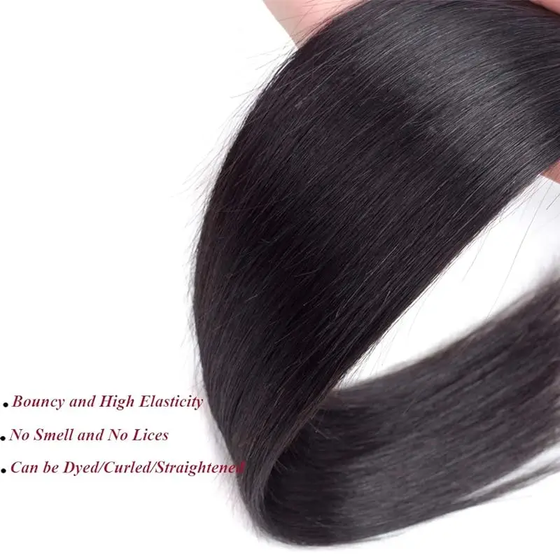 Bundles Brazilian Hair Bundles Natural Black 100% Untreated Virgin Mary Long Remi Woven Hair Suitable for Women # 1B