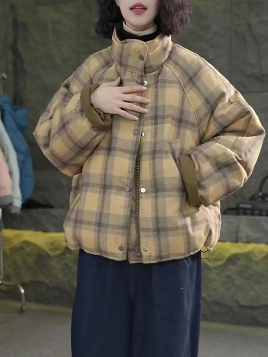 korean-sle-winter-plaid-loose-thi-warm-color-long-sve-versatile-two-piece-set-faionable-contrast-color-design