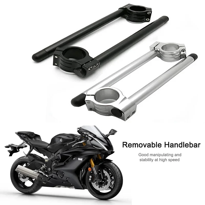 Cafe Racer Motorcycle Handlebar Racing Adjustable CNC Clip On Motor Fork Handle Bar 31 32 33 35 36 37 39 41 43 46MM Chrome Black