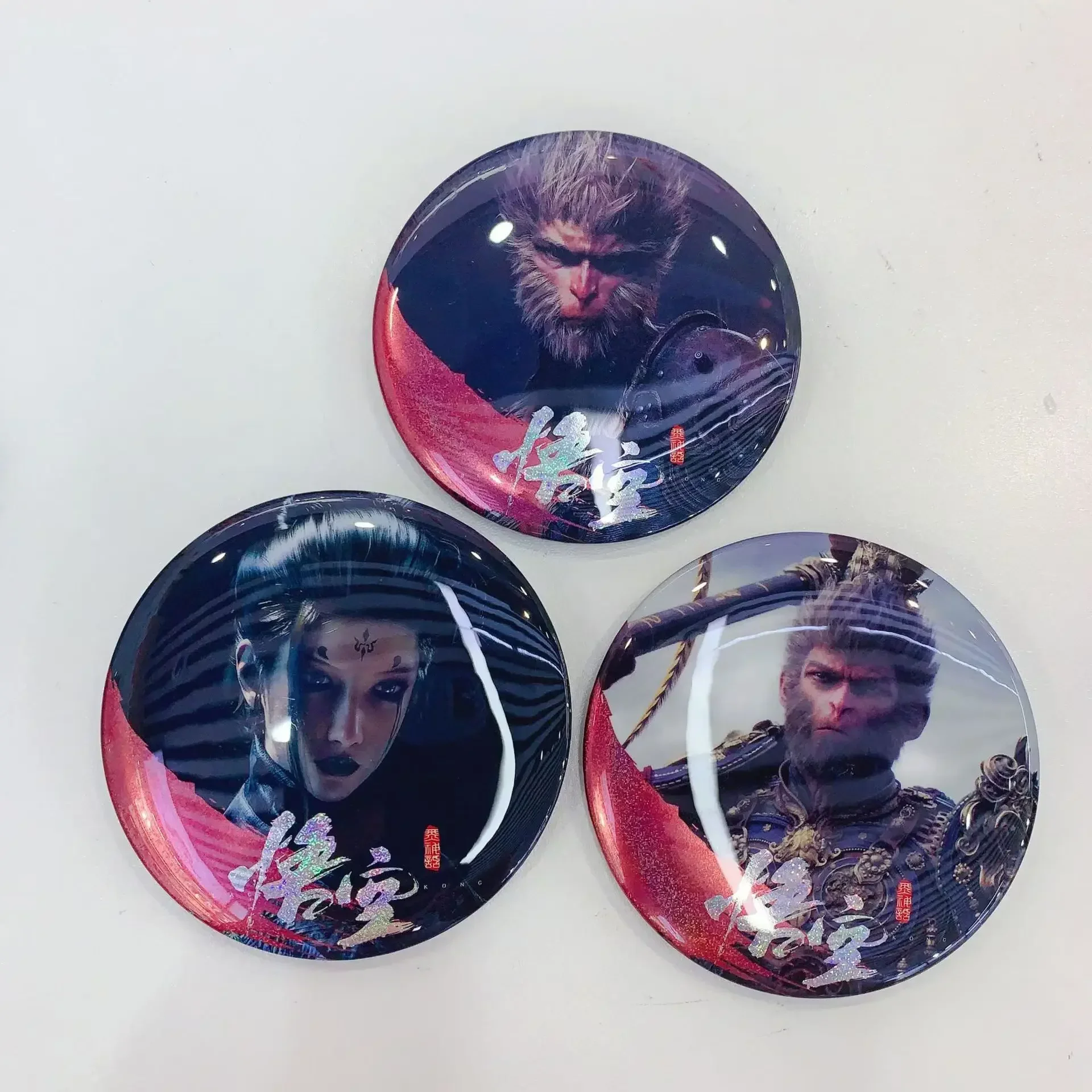 10Pcs/Box New 75mm Anime Black Myth Wukong Game Cartoon Cosplay Badge Pin Tinplate Brooch Accessories Prop Decor Birthday Gift