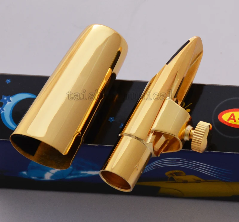 high quality TOP Brass Metal Gold plated Soprano Saxophone For Bb Sax Mouthpiece Size 7 - 9#