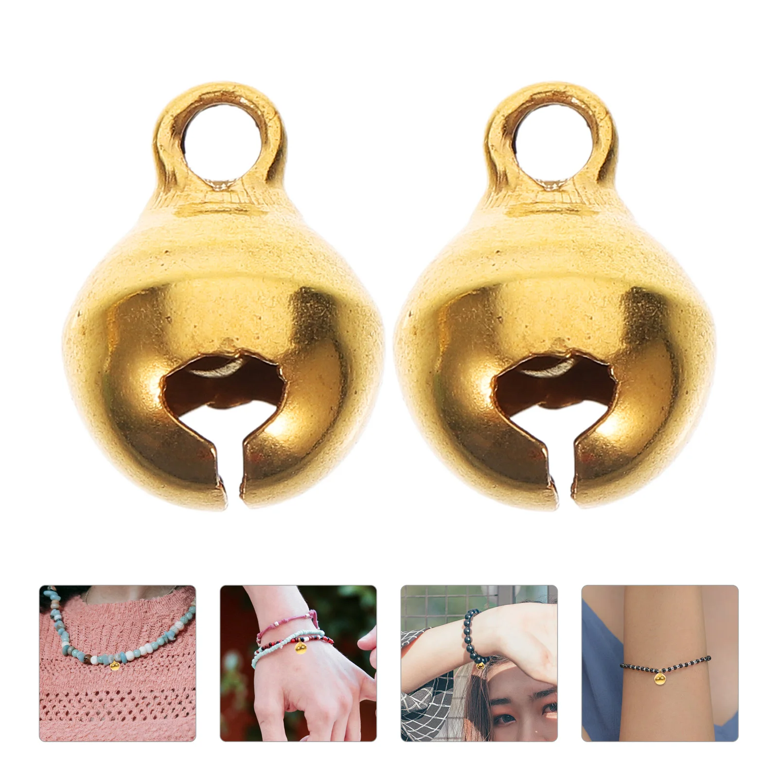 

100 Pcs Mini Open Bell Bells for Crafts Pendant Charms Bracelets Crafting Charming Flower Decor Necklace Bead