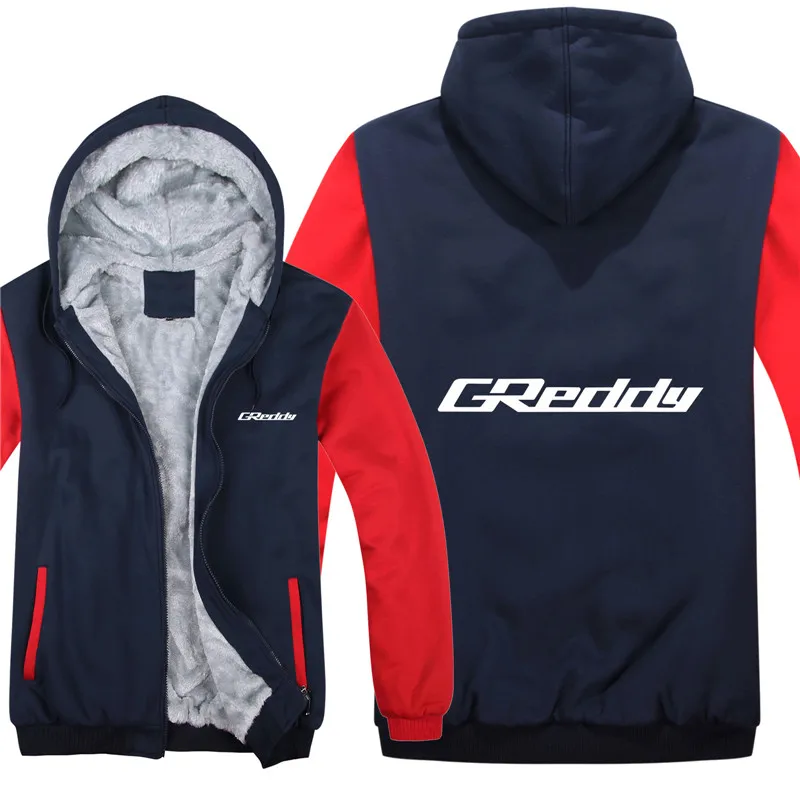 GReddy سباق السيارات هوديس الشتاء سميكة الدافئة الصوف سستة الرجال معطف ملابس رياضية GReddy البلوز الشارع الشهير