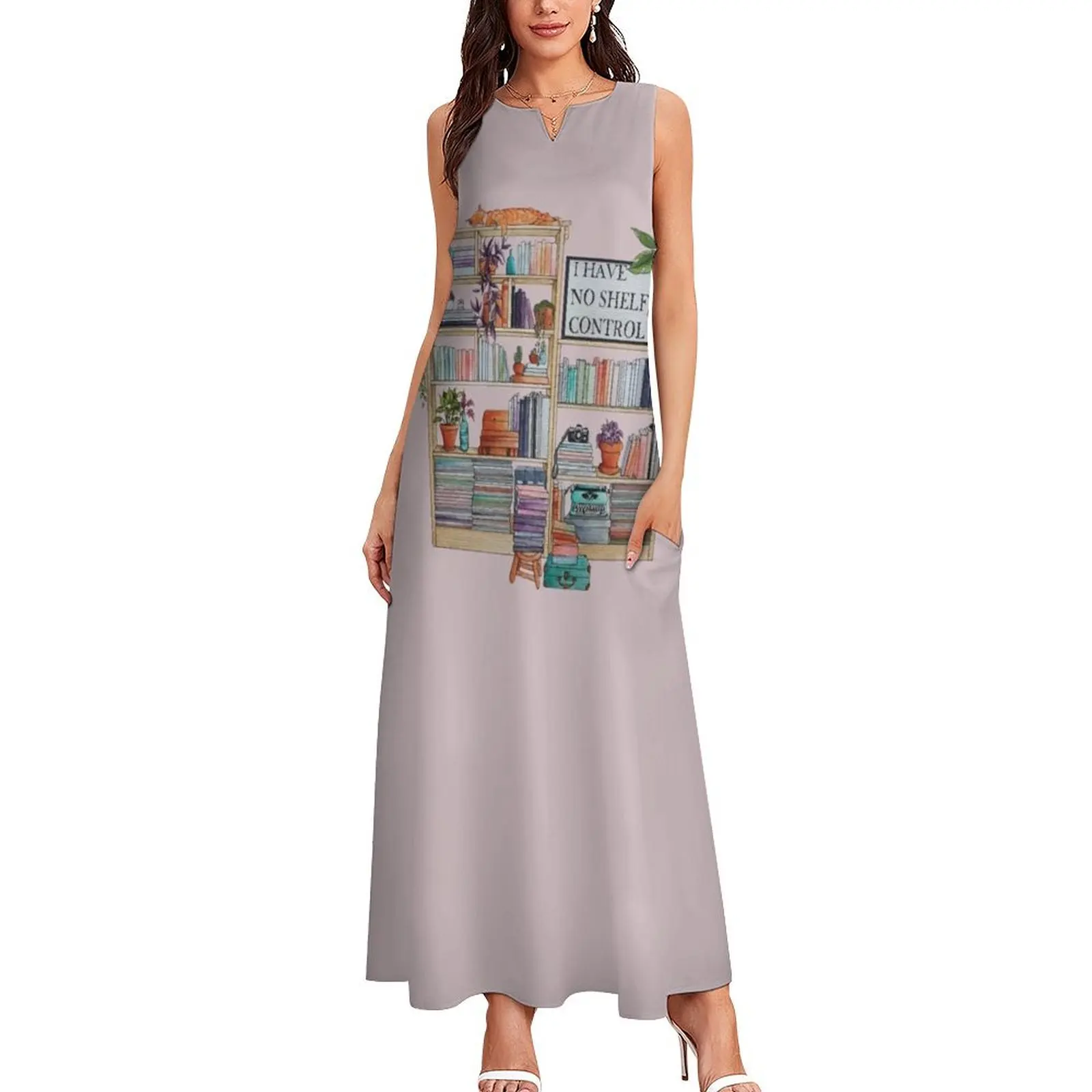 Watercolor bookshelf I have no shelf control Long Dress dress for women birthday dress for women luxury 2025