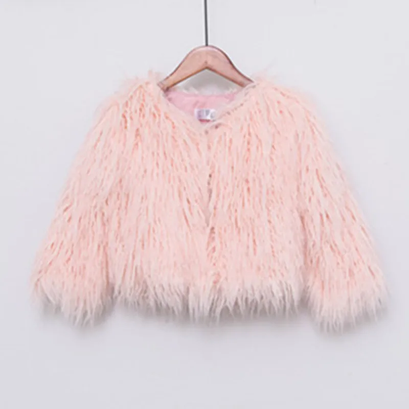 2025 New Children Clothing Imitation Wool Fur Children Fur Coat Girls Top Children Long Sleeve Fur Coat