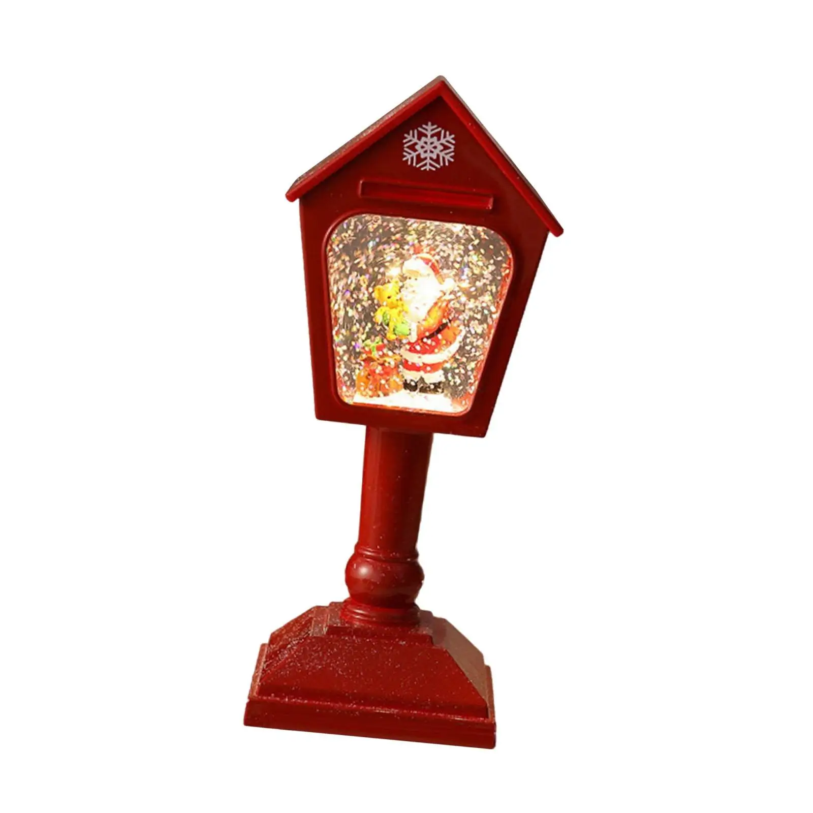 Musical Box Christmas Snow Globe Holiday Decor Electric Tune Box Lantern Lamp