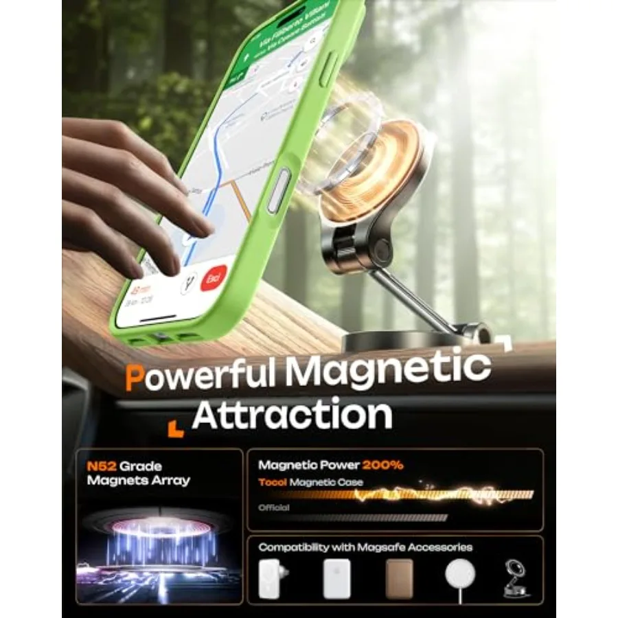 حافظة هاتف شفافة غير لامعة مقاس 17 برو 6.3 بوصة مع حماية كاملة للكاميرا وحلقة مغناطيسية مدمجة متوافقة مع Magsafe #4