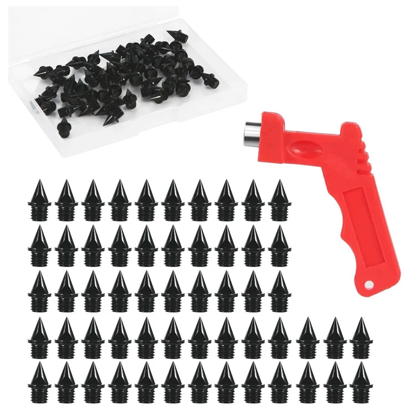 56PCS 1/4Inch Carbon Steel Track Spikes,Replacement with Spikes Wrench Tool Shoe Spikes Running Spikes for Sports Shoes