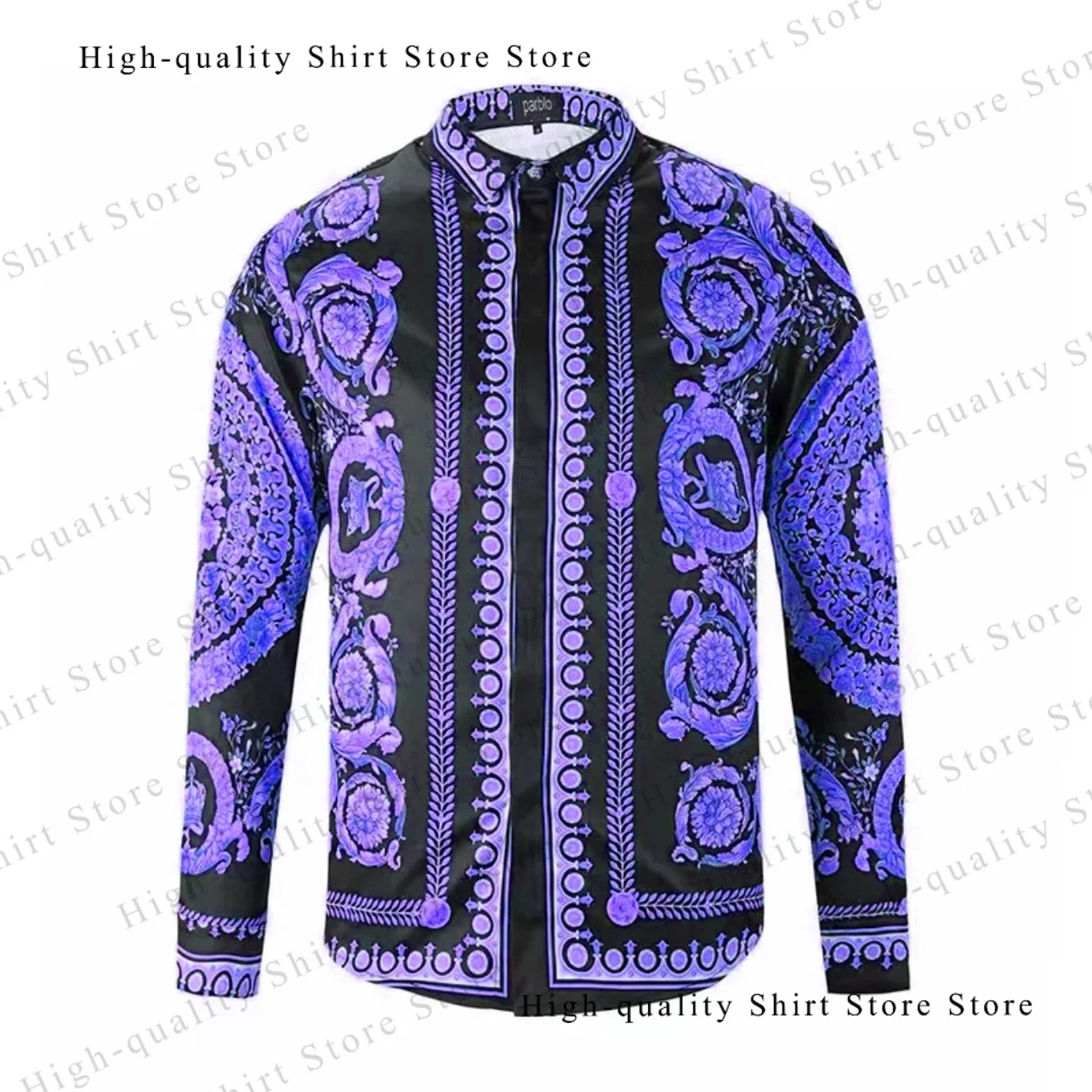 Men\'s shirt 9-color luxurious fashion simple long sleeved shirt Hawaiian shirt unisex men\'s clothing plus size design