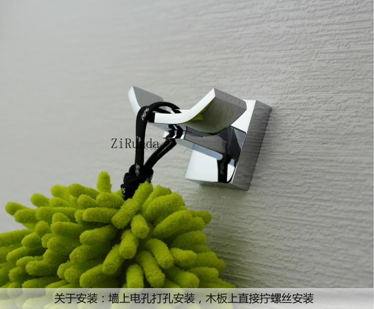 All-copper bathroom towel hook, punched fixed bathroom clothes coat hook