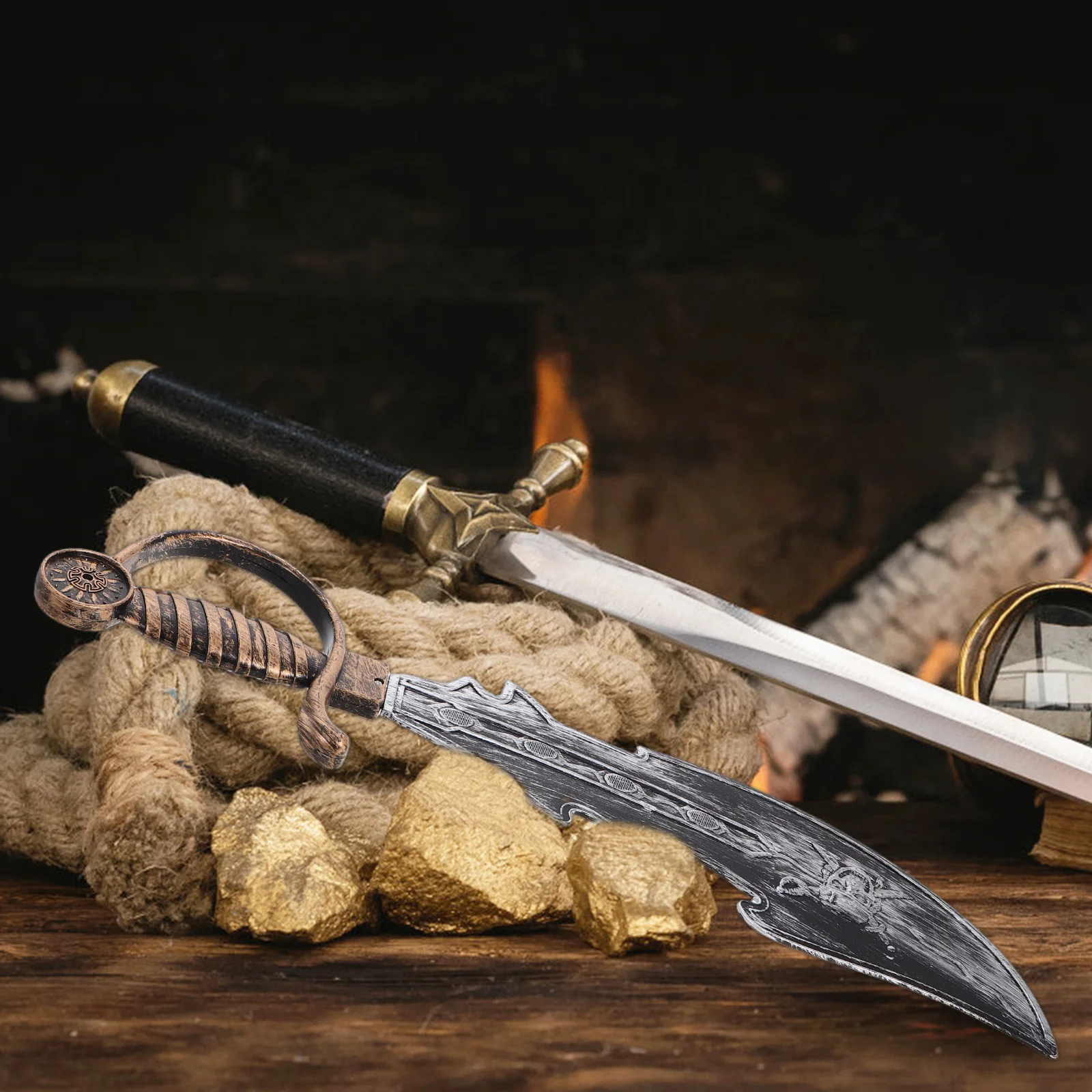 Acessórios de pirata masculino espada de plástico traje de halloween prop design realista cosplay festa favor decoração acessórios de pirata