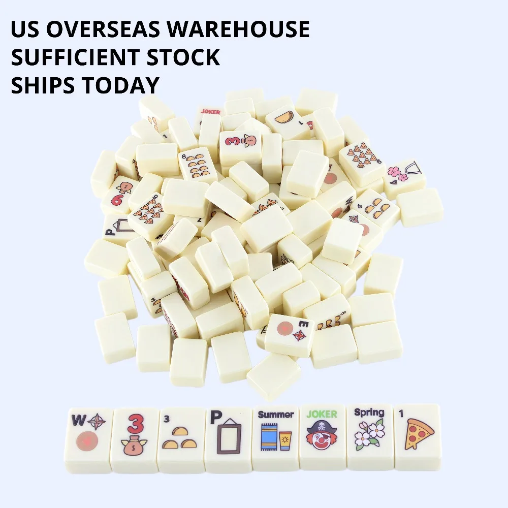 Art flower pattern melamine American mahjong set 166 pieces, professional high-quality mahjong set