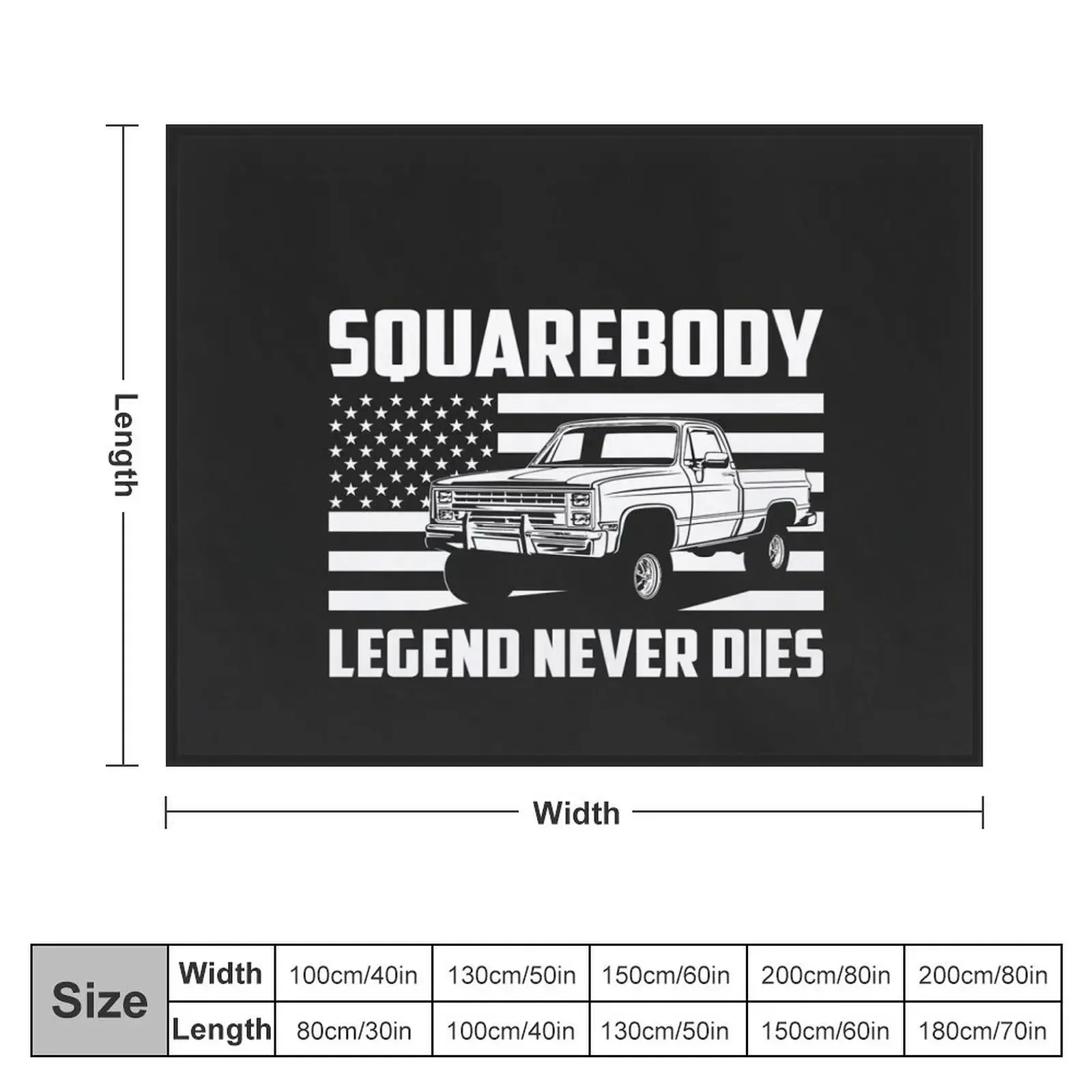 Squarebody Legend Never Dies Classic Square Body Pickup Truck Throw Blanket For Sofa Thin Heavy Blankets