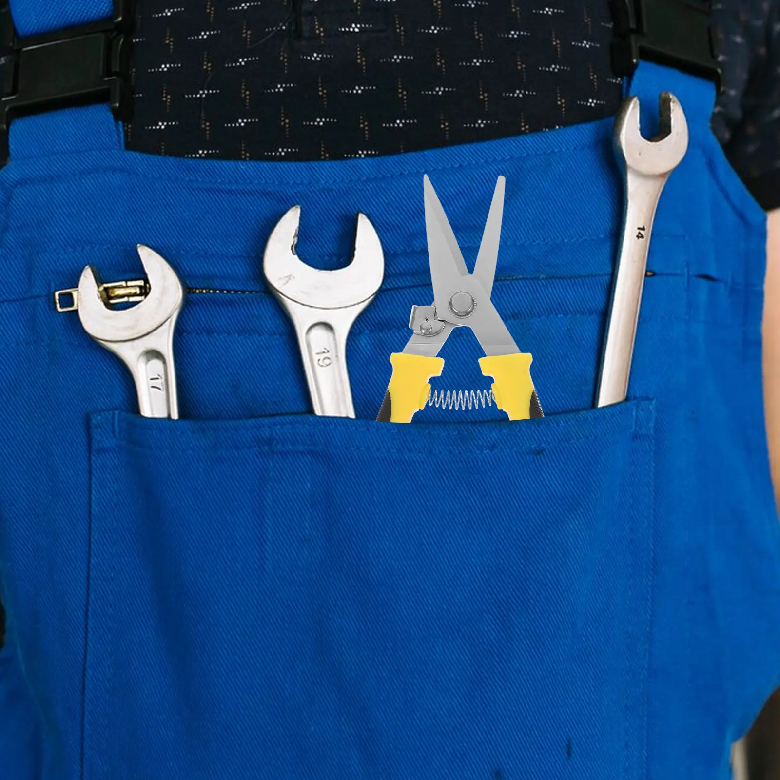 1Pcs Iron Sheet Scissor Stainless Steel Metal Cutter Integral Molding Spring Design Safety Fastener One-Hand Operation Tool