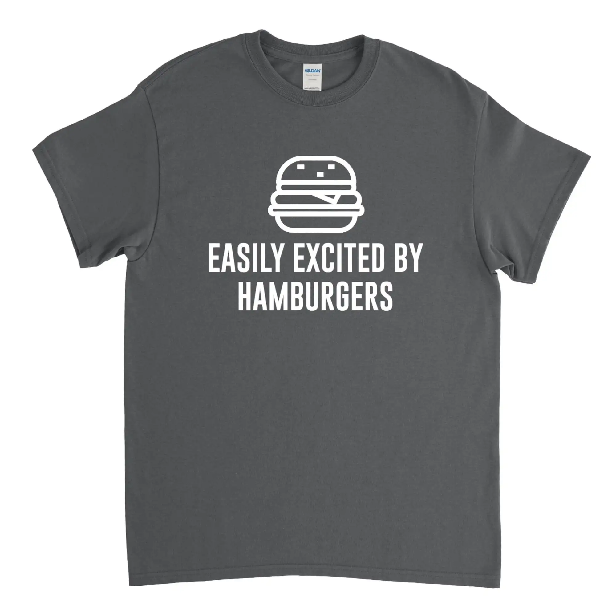 Easily Excited by Hamburgers,Hamburger Shirt,Hamburger Lover,BBQ Shirt,Hamburger Tee