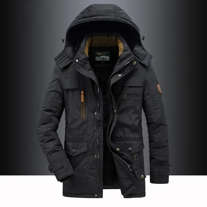 Veste de camping imperméable à capuche pour homme, manteau d'hiver chaud, coupe-vent épais, parkas de travail, sweats à capuche, vêtements de ski