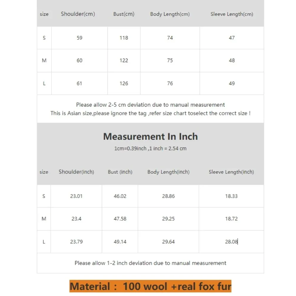 2024 여성용 조절 가능한 허리 울 혼방 여성 의류, 느슨한 상의, 진짜 여우 모피 칼라 모직 재킷, 가을 겨울 신상